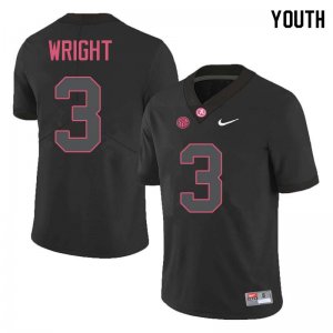 NCAA Youth Alabama Crimson Tide #3 Daniel Wright Stitched College Nike Authentic Black Football Jersey HX17X57WX